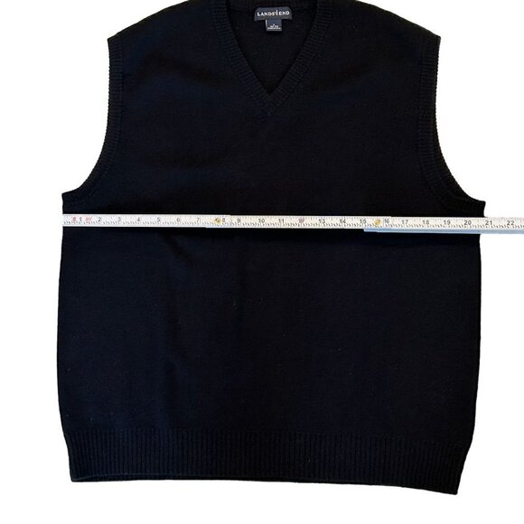 VTG 90's Lands End Sweater Vest Men's Size L Black Pullover - Golf Style #P1492 - Picture 5 of 9